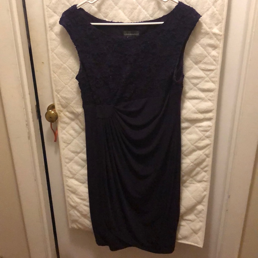 Eggplant purple formal dress.